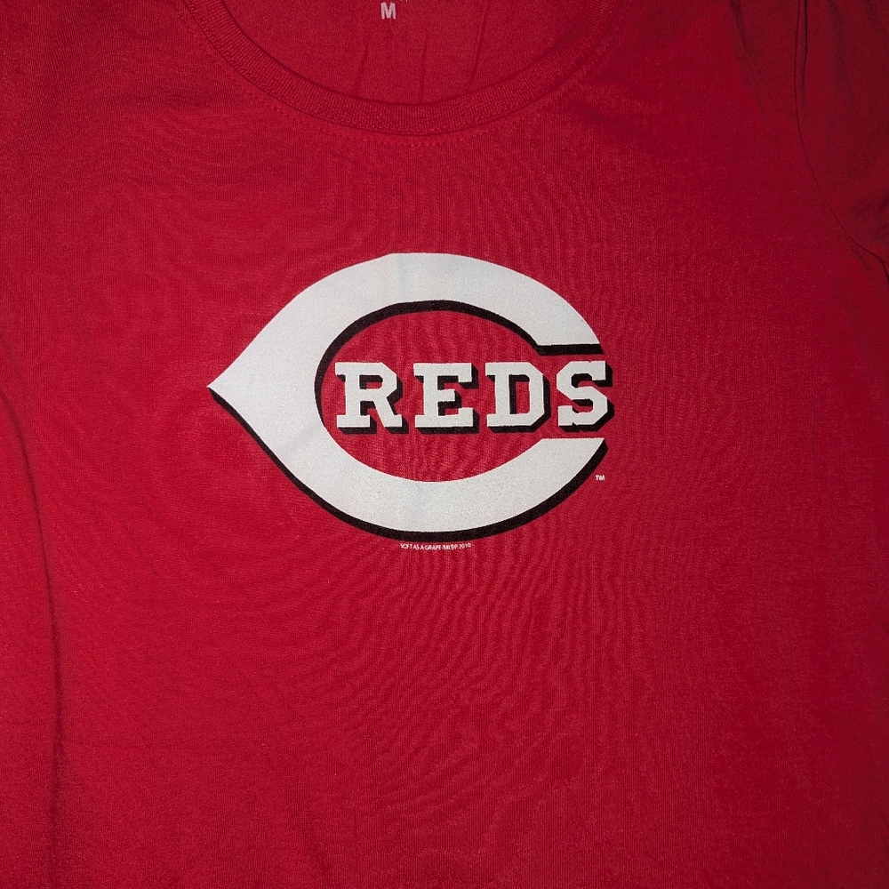Soft As A Grape Women's Maternity Size Medium Cincinnati Reds Short Sleeve Shirt - Picture 2 of 5